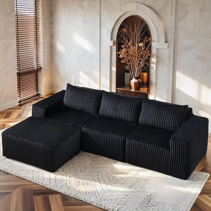 FurnitureZ l  101" L-Shaped Modular Sectional Sofa for Living Room