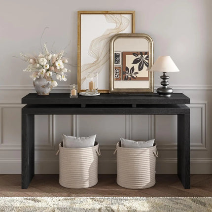 FurnitureZ l  64" Wooden Rectangular Sofa Table Series for Living Room