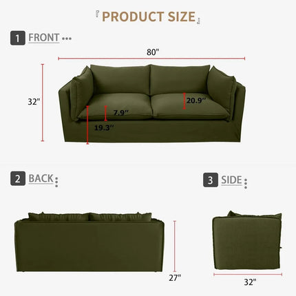 FurnitureZ l  80" Cloud Sofa for Living Room