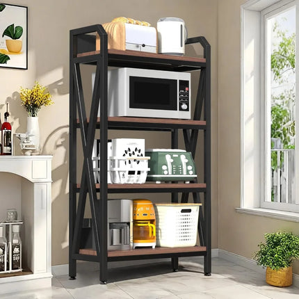 FurnitureZ l  Four-Tier Storage Bakers Rack for Kitchen, Dining Room