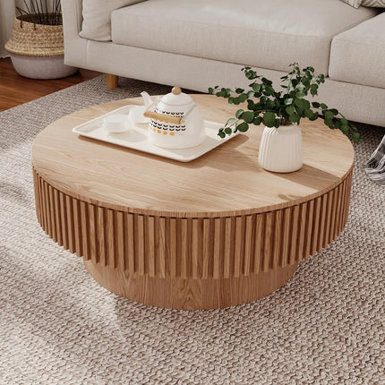 FurnitureZ l  35.43" Round Coffee Table Series for Living Room