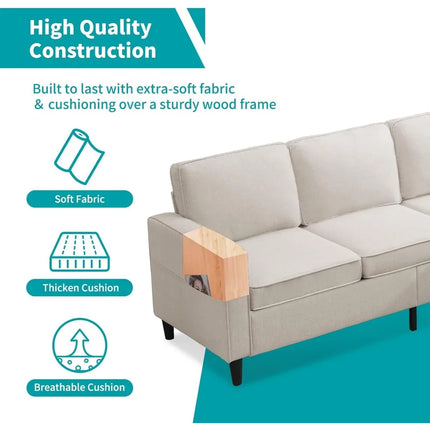 FurnitureZ l  78" 3 Pcs Sectional Couches for Living Room