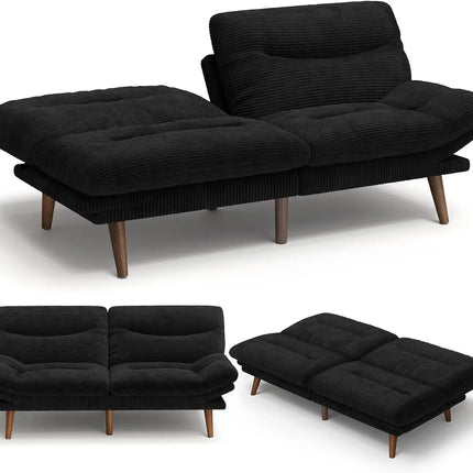 FurnitureZ l  66"Convertible Futon Sofa Bed for Living Room