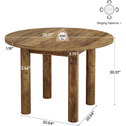FurnitureZ l  Round Dining Table for 2-4 for Dining Room