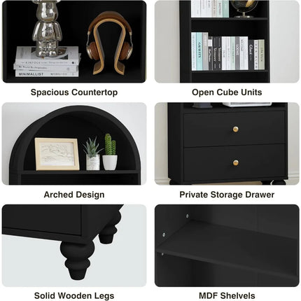 FurnitureZ l Modern Book Display Storage Organizer for Living Room, Bedroom, Home Office