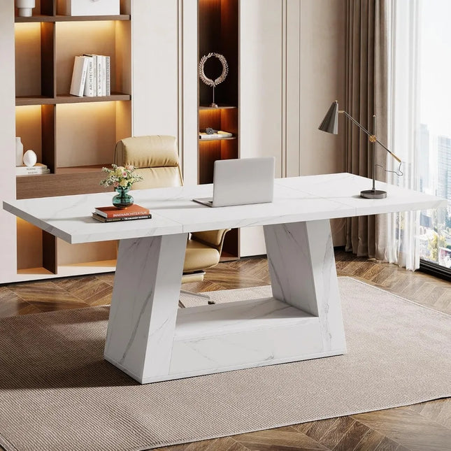 FurnitureZ l 63" Modern Computer Desk for Home Office