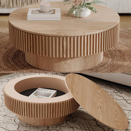 FurnitureZ l  35.43" Round Coffee Table Series for Living Room