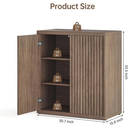 FurnitureZ l  Contemporary Fluted Buffet for Living Room, Dining Room