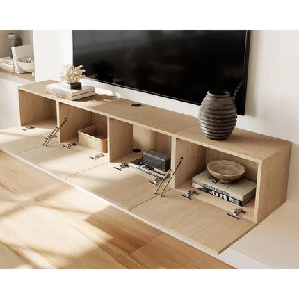 FurnitureZ l  Modern Wall-Mounted TV Stand for Living Room, Bedroom