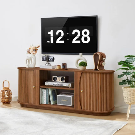 FurnitureZ l  62" Mid-Century Modern TV Stand for Living Room, Bedroom
