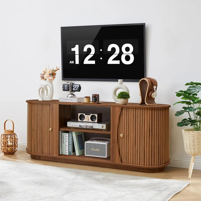 FurnitureZ l  62" Mid-Century Modern TV Stand for Living Room, Bedroom