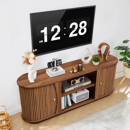 FurnitureZ l  62" Mid-Century Modern TV Stand for Living Room, Bedroom