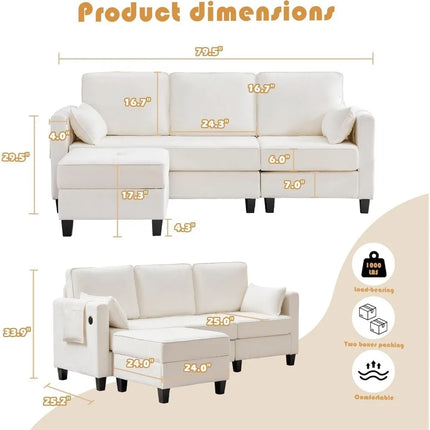 FurnitureZ l  Convertible Sectional Sofa for Living Room