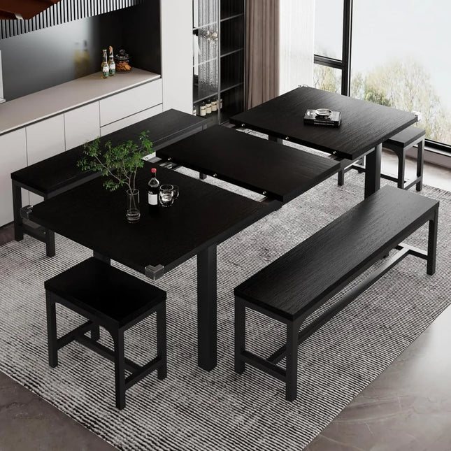 FurnitureZ l 5-Piece Dining Table Set for 4-8 for Dining Room