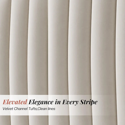 FurnitureZ l  Luxurious Velvet Queen Size Platform Bed Frame for Bedroom