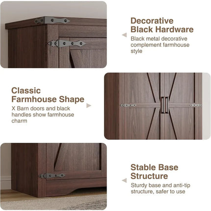 FurnitureZ l  Large Freestanding Tall Cabinet for Kitchen, Dining Room