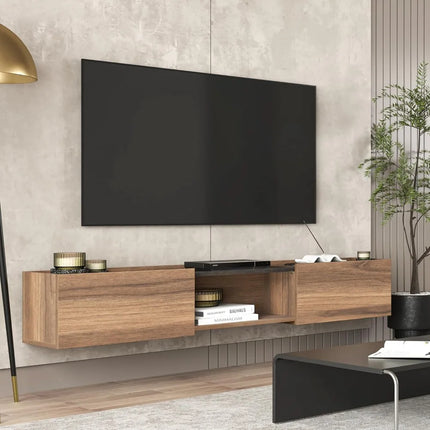 FurnitureZ l  Mid-Century Modern Walnut TV Console for Living Room, Bedroom