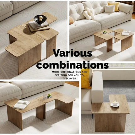 FurnitureZ l  Pair of Contemporary Nesting Coffee Tables for Living Room