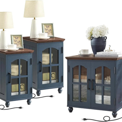 FurnitureZ l  18'' Narrow Side Table and 24" Large Sofa Side Table for Bedroom, Living Room