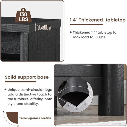 FurnitureZ l  Large Black Farmhouse Style TV Stand for Living Room, Bedroom