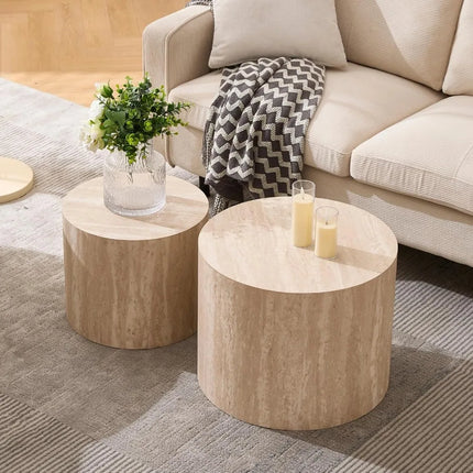 FurnitureZ l  Pair of Wooden Nesting Coffee Tables for Living Room