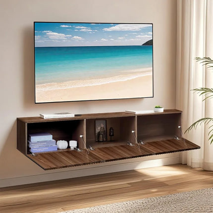 FurnitureZ l  Modern Wall-Mounted TV Stand for Living Room, Bedroom
