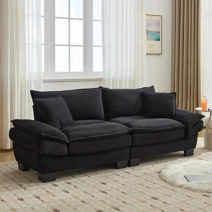FurnitureZ l  Modern 84" Corduroy Loveseat Sofa for Living Room
