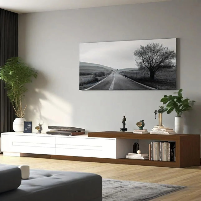 FurnitureZ l  Modern Wood TV Stand for Living Room, Bedroom