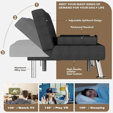 FurnitureZ l  Futon Sofa Bed for Bedroom