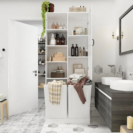 FurnitureZ l Tall Storage Cabinet for Bathroom