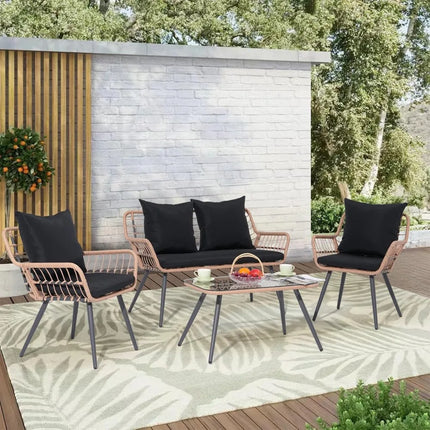 FurnitureZ l  4 Pieces Patio Furniture Set for Outdoor