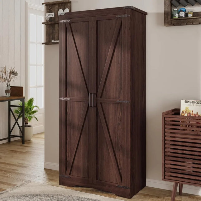 FurnitureZ l  Large Freestanding Tall Cabinet for Kitchen, Dining Room