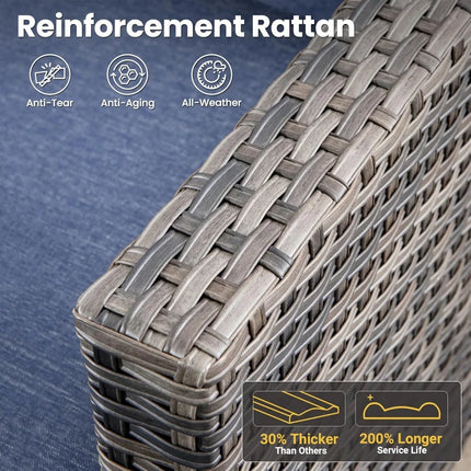 FurnitureZ l  Two-Seater Outdoor Wicker Loveseat with Cushions