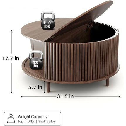 FurnitureZ l  Compact Storage Coffee Table for Living Room