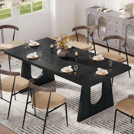 FurnitureZ l Large Black Dining Table for Dining Room