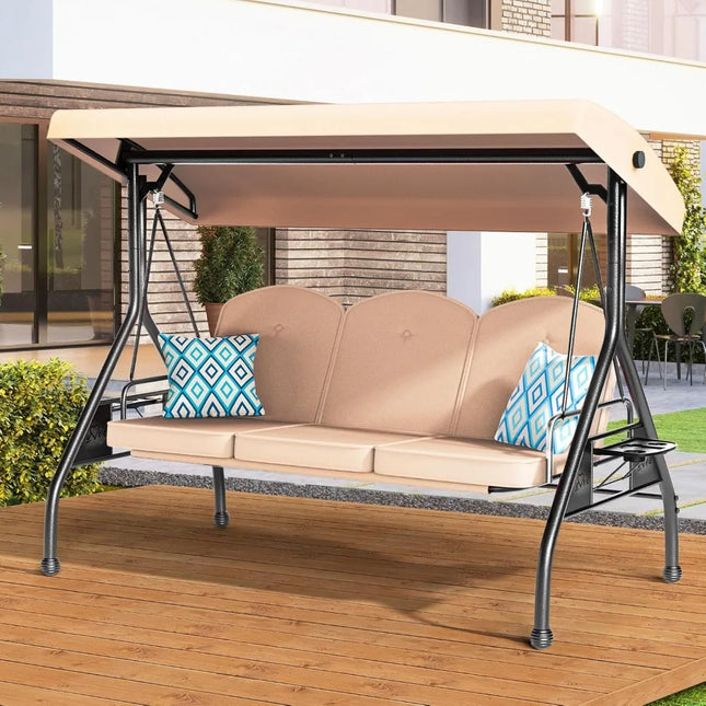 FurnitureZ l  3 Seat Outdoor Porch Patio Swing
