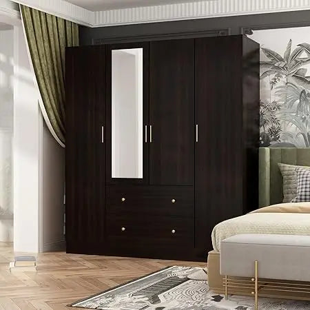 FurnitureZ l  63" 4 Door Wardrobe Armoire Closet for Bedroom