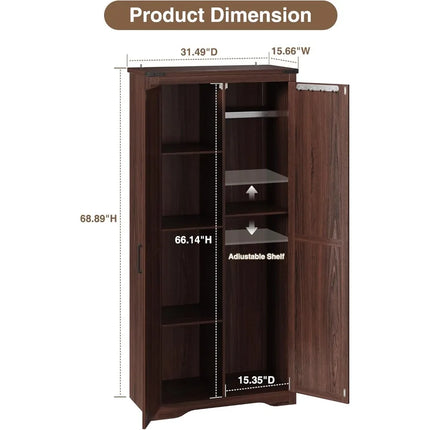 FurnitureZ l  Large Freestanding Tall Cabinet for Kitchen, Dining Room