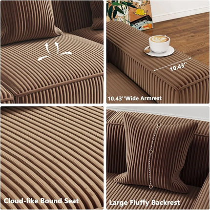 FurnitureZ l  111.5'' Lounge Cloud Sofa for Living Room