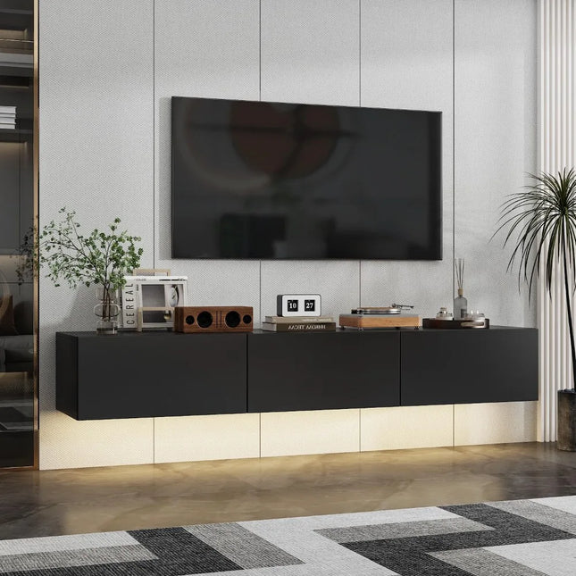 FurnitureZ l  63" Floating TV Stand for Living Room, Bedroom