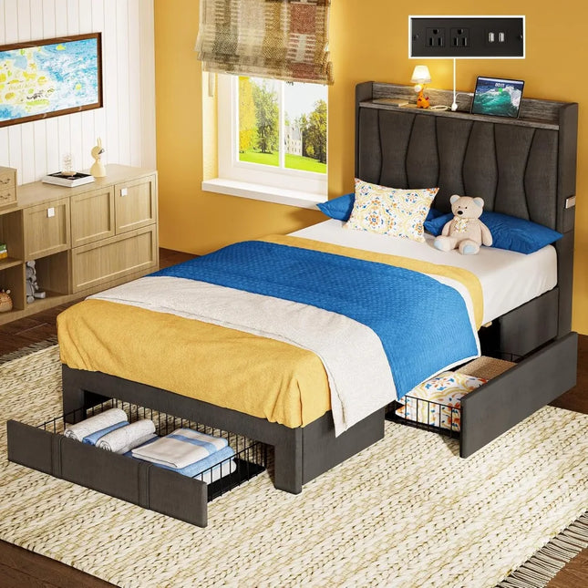 FurnitureZ l  Twin Bed Frame for Bedroom