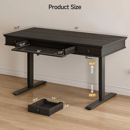 FurnitureZ l  55x23" Electric Height Adjustable Desk for Home Office