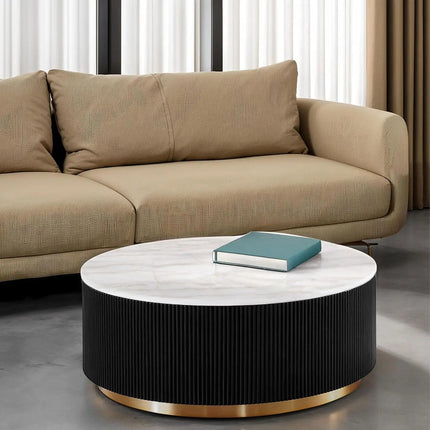 FurnitureZ l  35.43" Round Coffee Table Series for Living Room