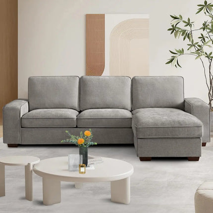 FurnitureZ l  102" Convertible Sectional Sofa Couch for Living Room