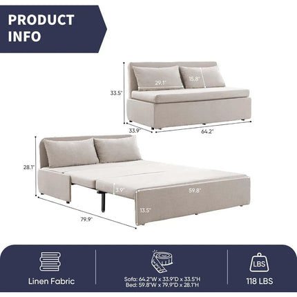 FurnitureZ l  Queen Size Modern Convertible Sleeper Sofas Beds for Bedroom