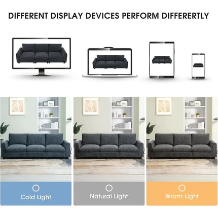 FurnitureZ l  96'' Chenille Sectional Sofa for Living Room