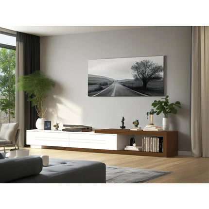 FurnitureZ l  Modern Wood TV Stand for Living Room, Bedroom