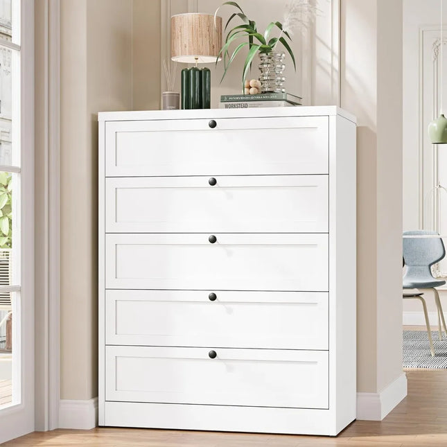 FurnitureZ l  White Metal Tall Dresser for Bedroom, Dressing Room