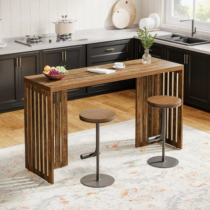 FurnitureZ l 63" Counter Height Pub Table for Dining Room, Living Room