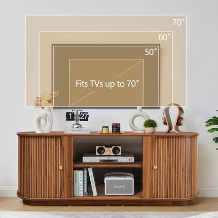 FurnitureZ l  62" Mid-Century Modern TV Stand for Living Room, Bedroom